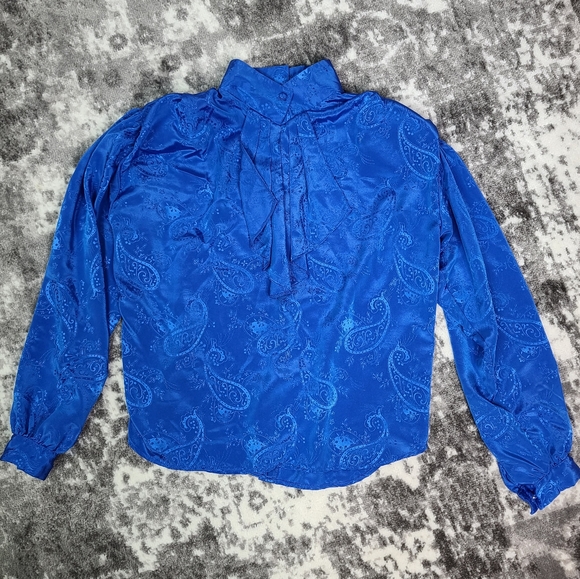 Vintage Ruffle Front Shoulder Pad Button Back 7/8 - Picture 12 of 12